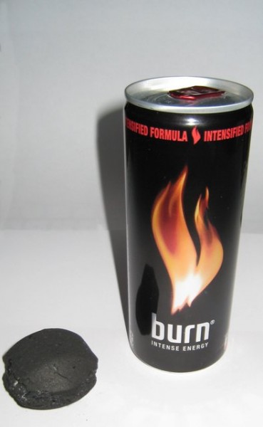 Charcoal, energy drink